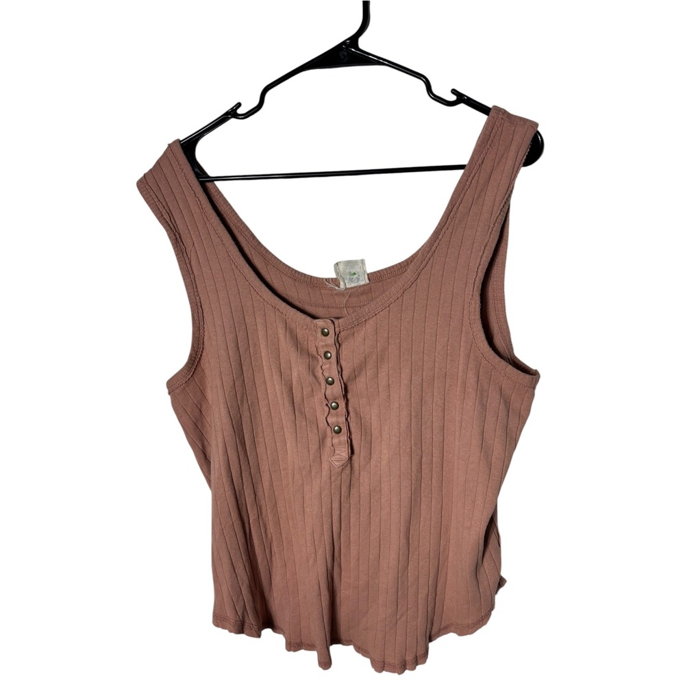 We the free womens xl ribbed scoop Henley tank top boho